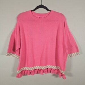Lilly Pulitzer Womens XS‎ knit Sweater Coral Pink Cashmere Blend Beachy Boho